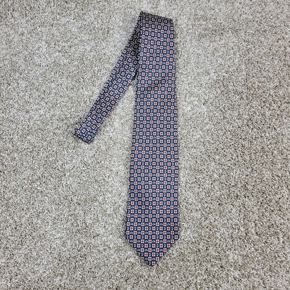 Brooks Brothers Makers Red White Blue AOP Paisley Mens Necktie 100% Silk USA‎
